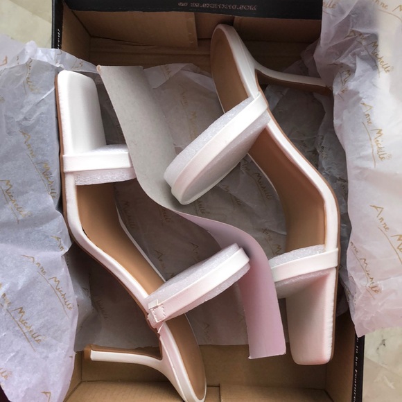 Anne Michelle | White Zeal-04 Women’s Size 10 Square Toe Strap Heels - Picture 6 of 11